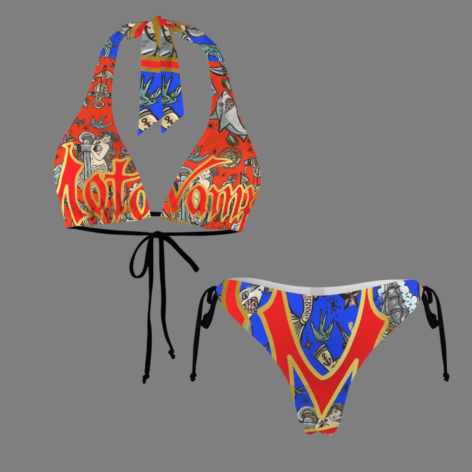 Halterneck String Bikini Set