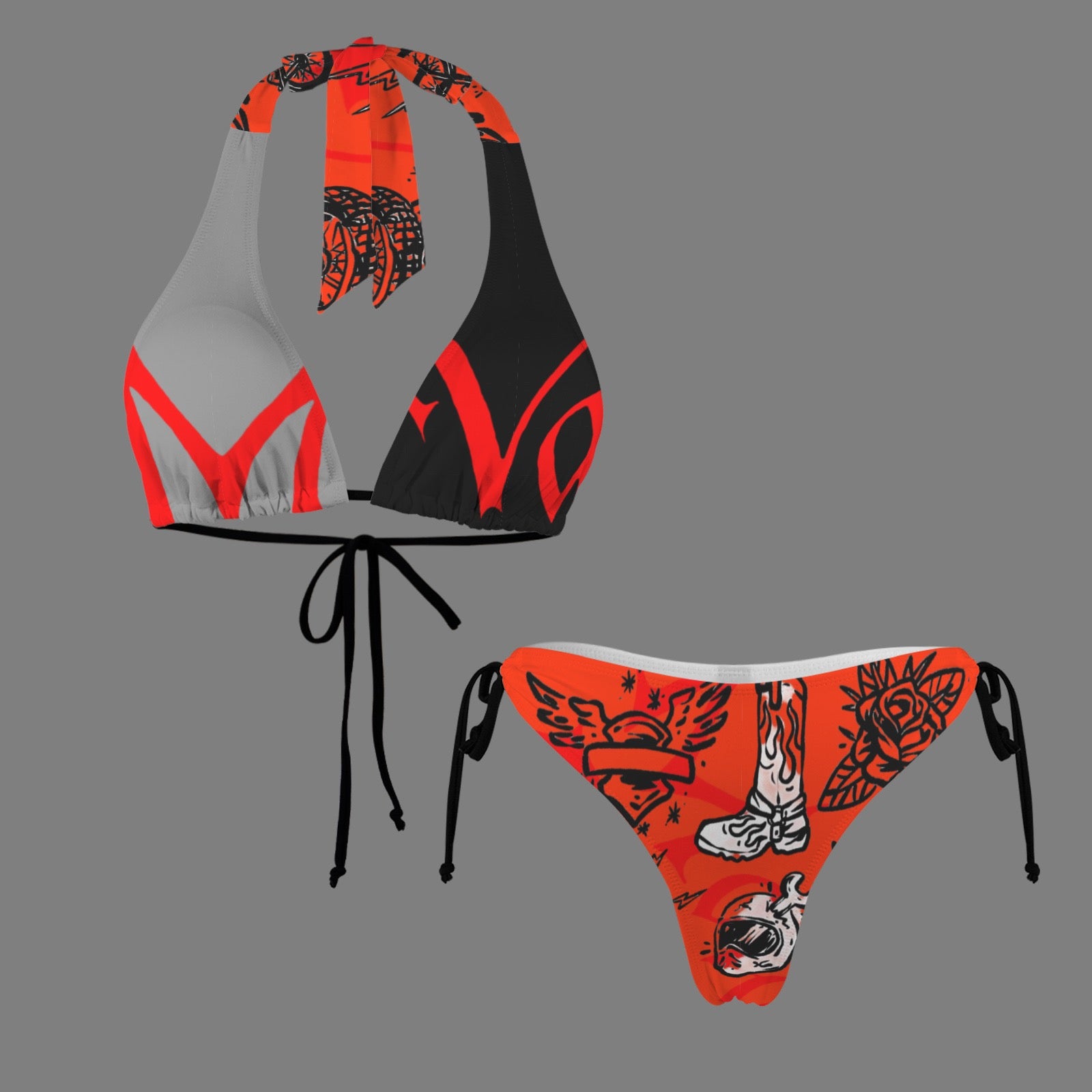 Halterneck String Bikini Set