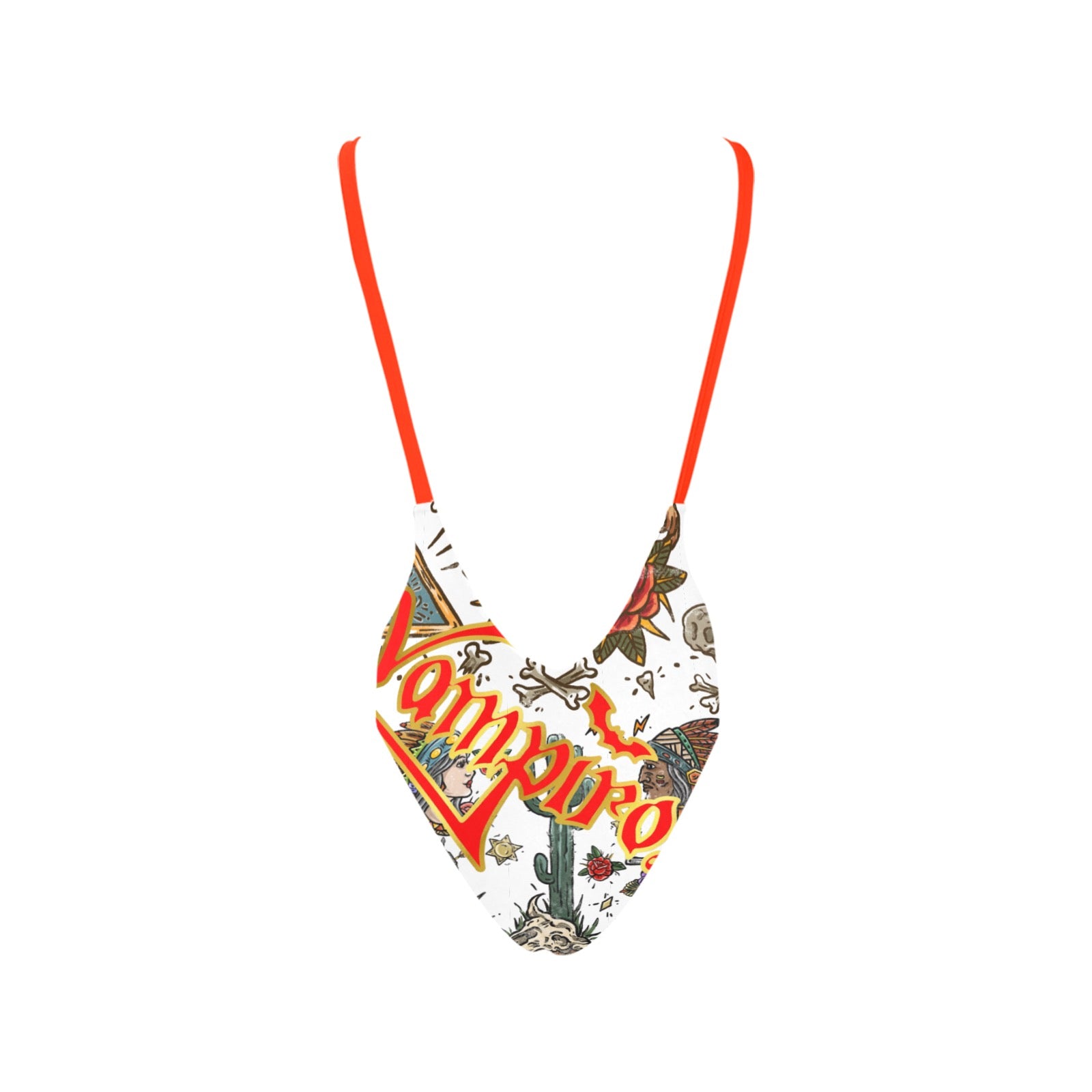 All-Over Print Women's Sexy Backless One-Piece Swimsuit