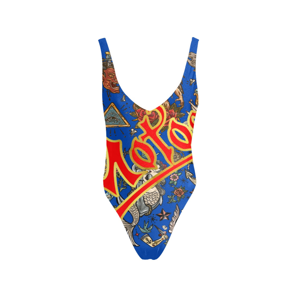 All-Over Print Women's Sexy Backless One-Piece Swimsuit