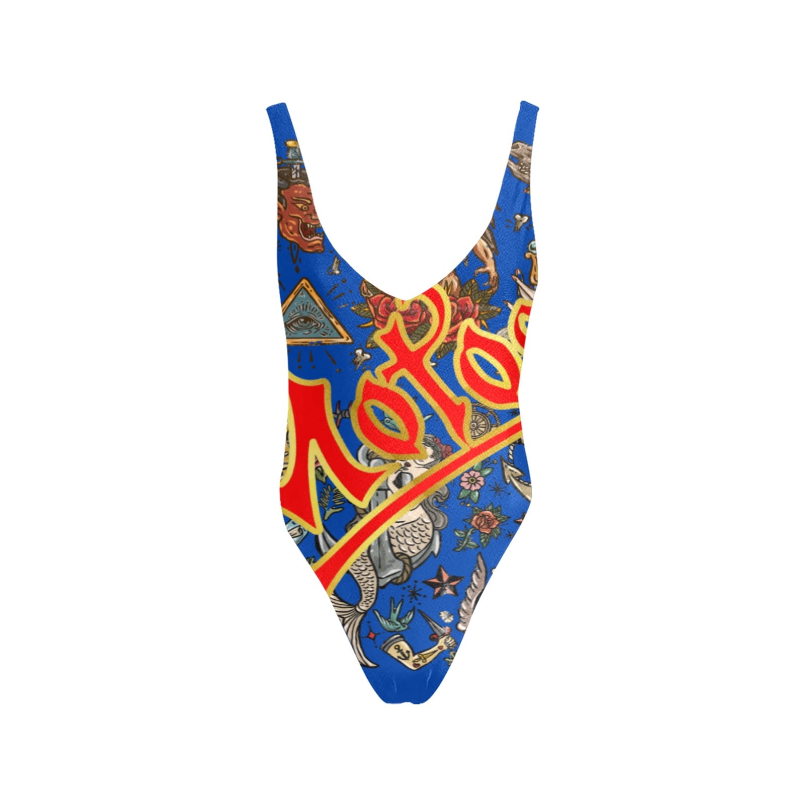 All-Over Print Women's Sexy Backless One-Piece Swimsuit