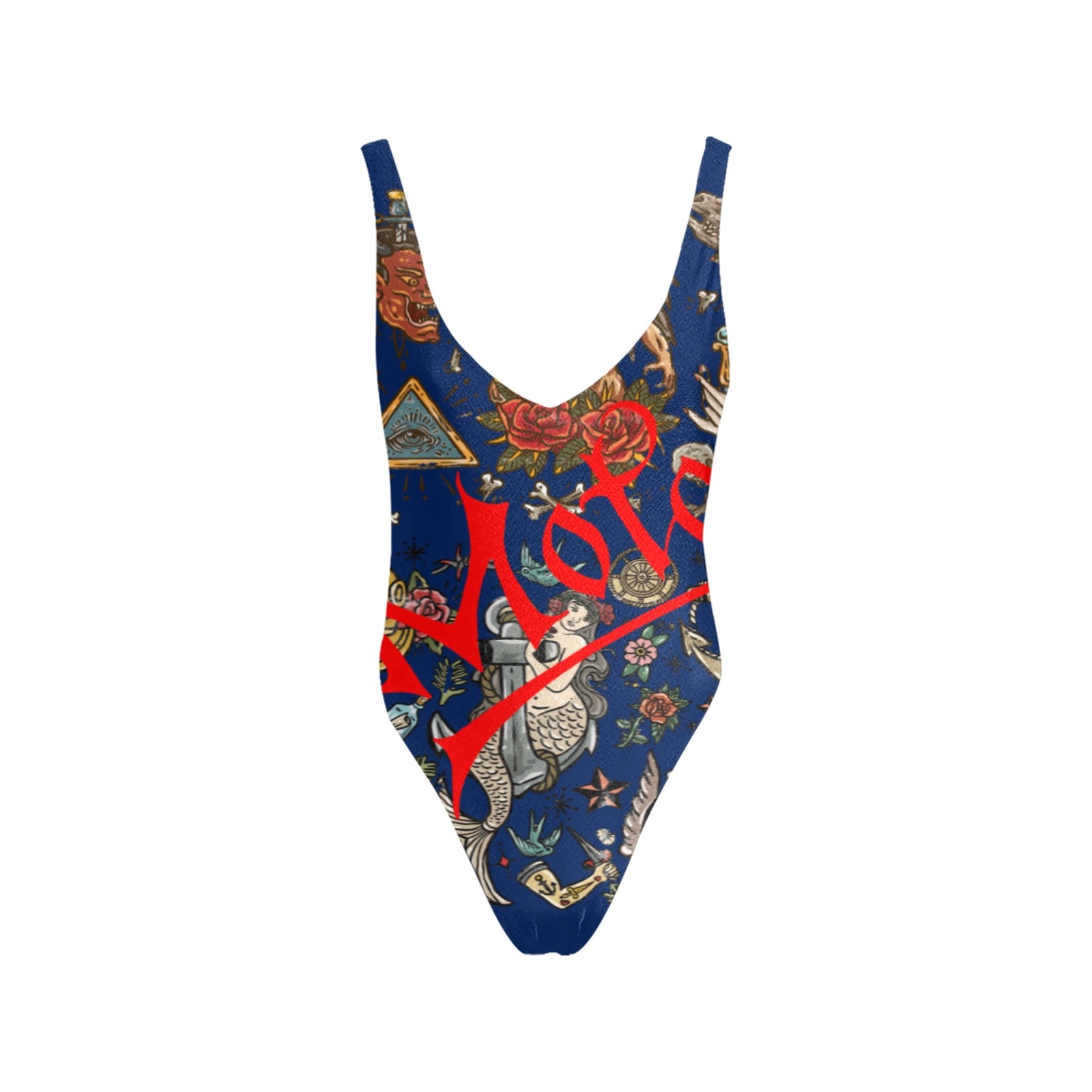 All-Over Print Women's Sexy Backless One-Piece Swimsuit