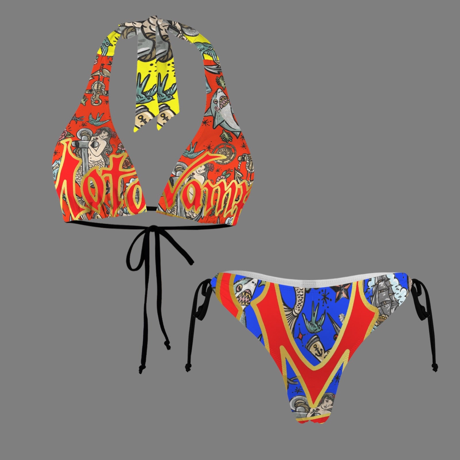 Halterneck String Bikini Set