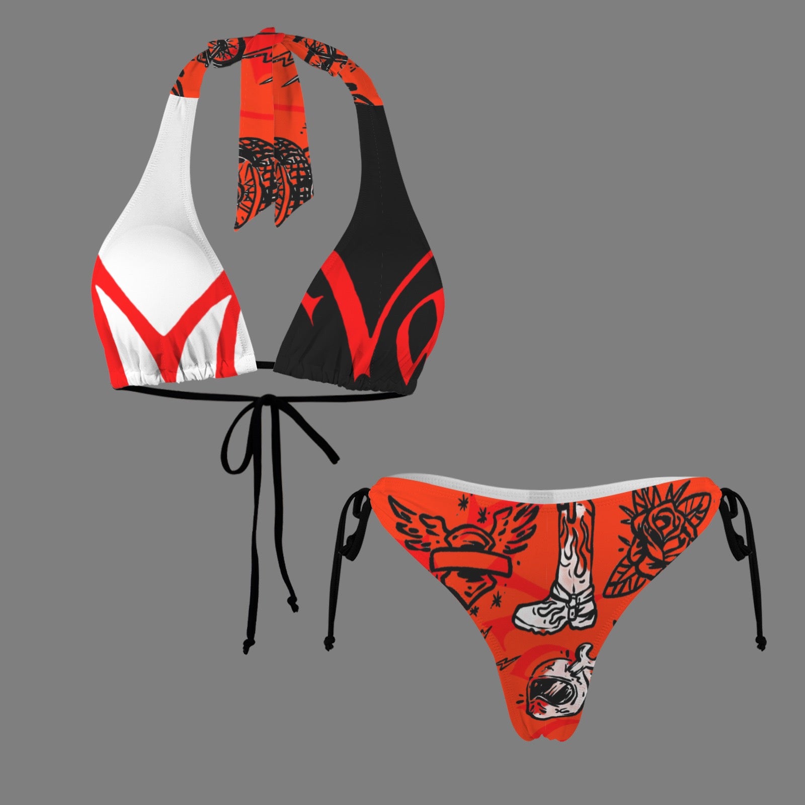 Halterneck String Bikini Set