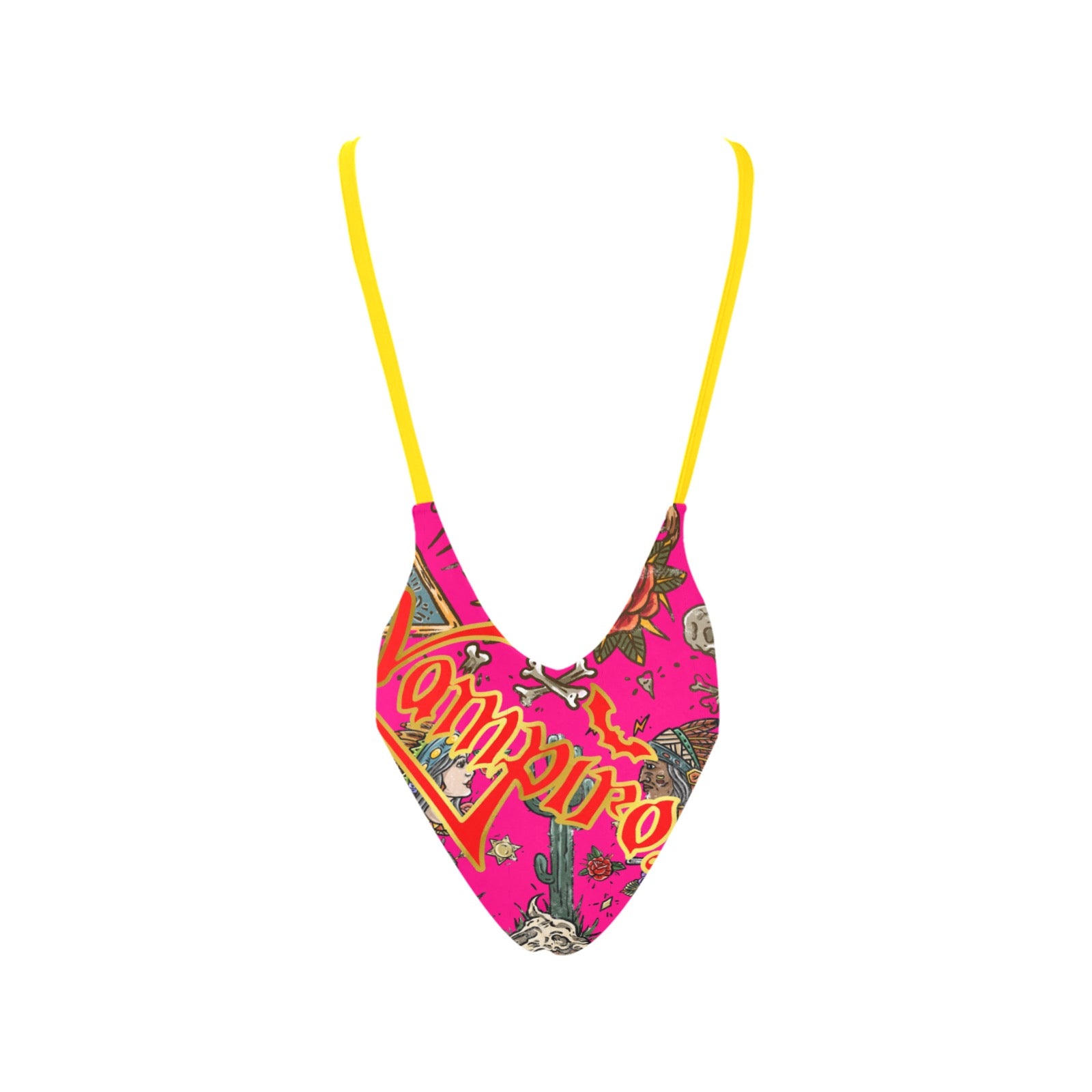 All-Over Print Women's Sexy Backless One-Piece Swimsuit