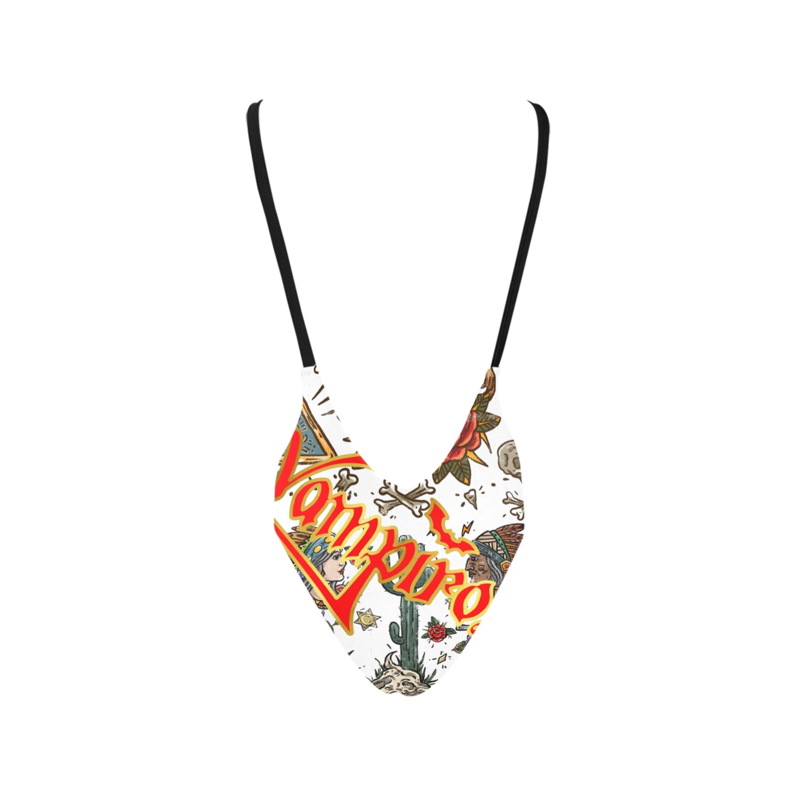 All-Over Print Women's Sexy Backless One-Piece Swimsuit