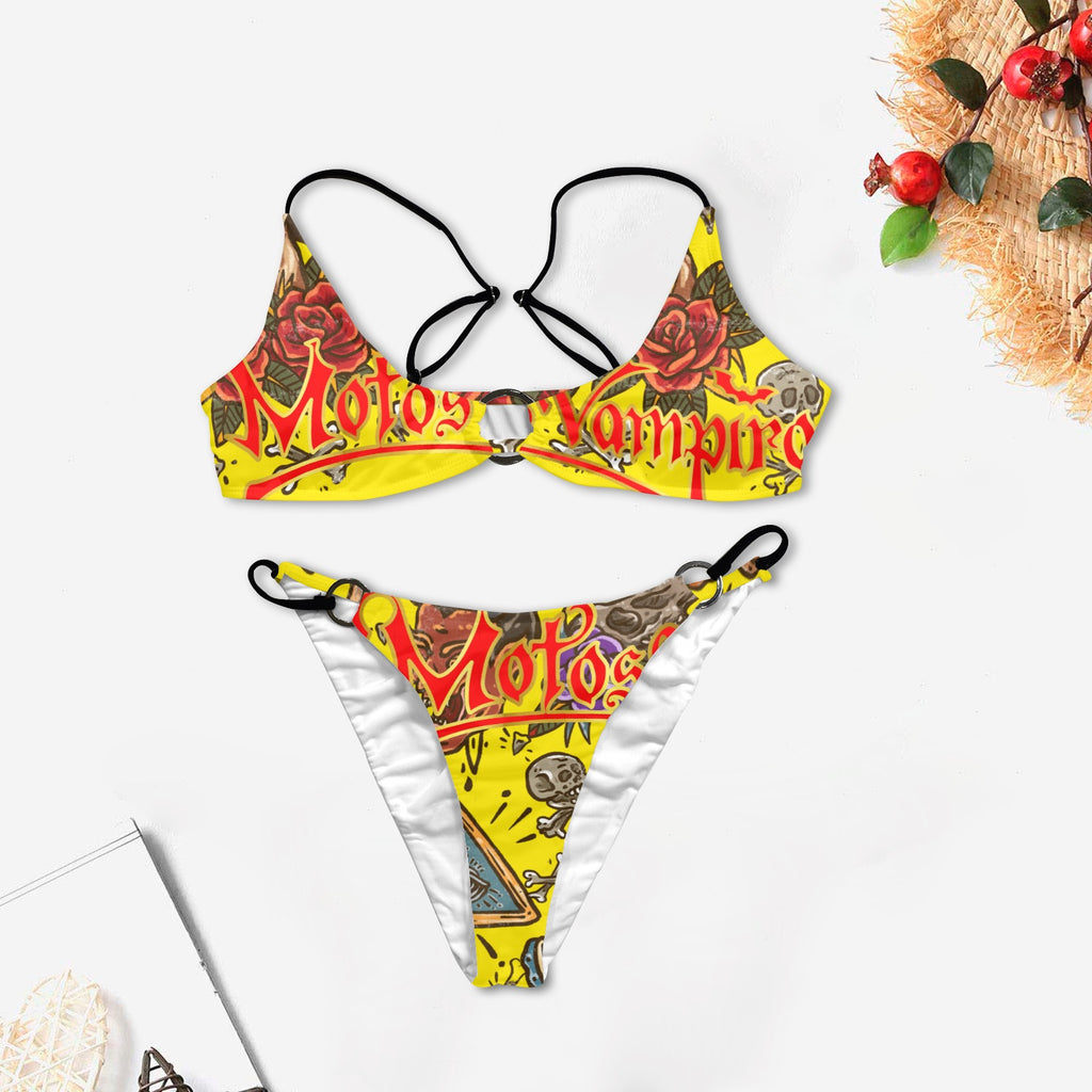 Women's Ring Buckle Low Waist Bikini Set