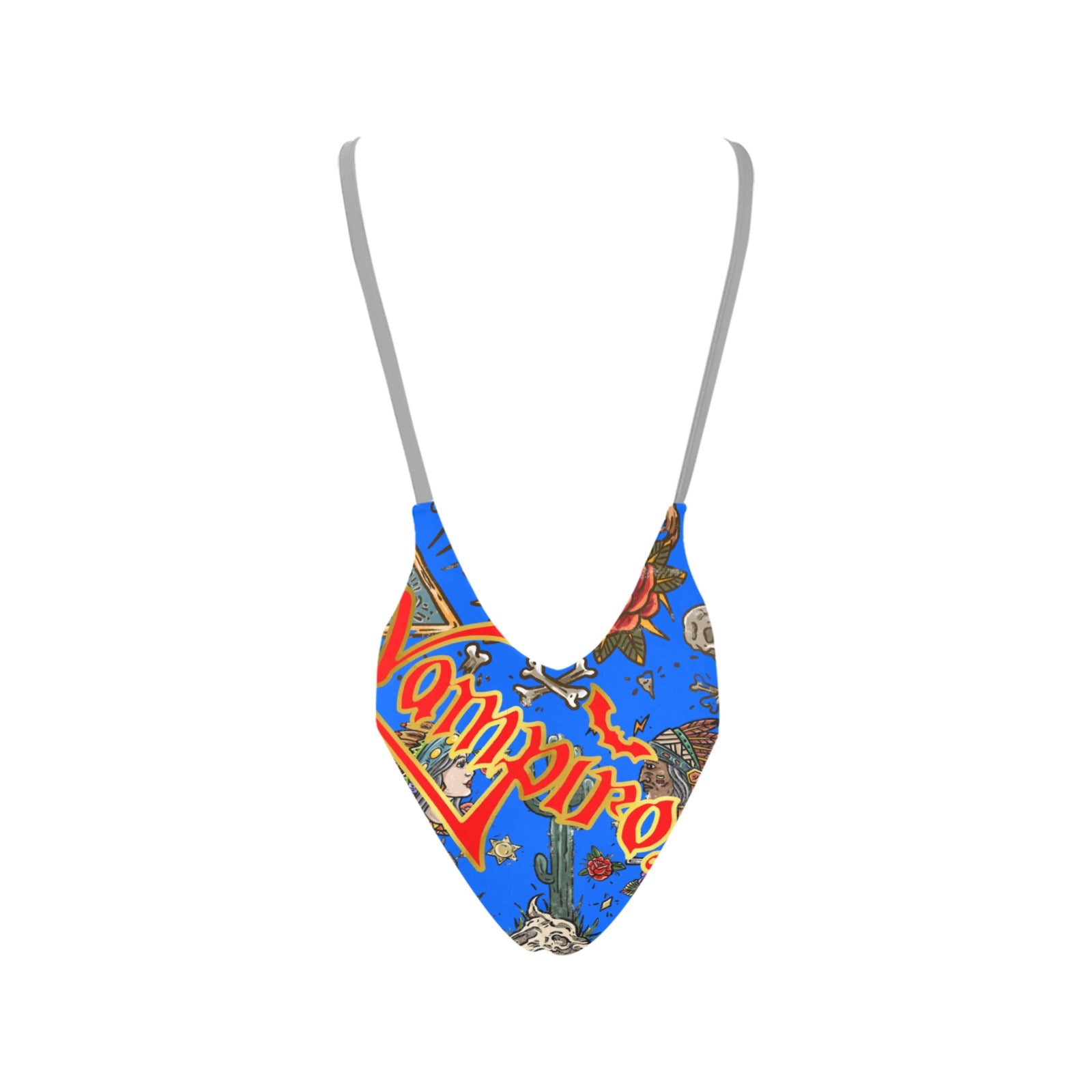 All-Over Print Women's Sexy Backless One-Piece Swimsuit