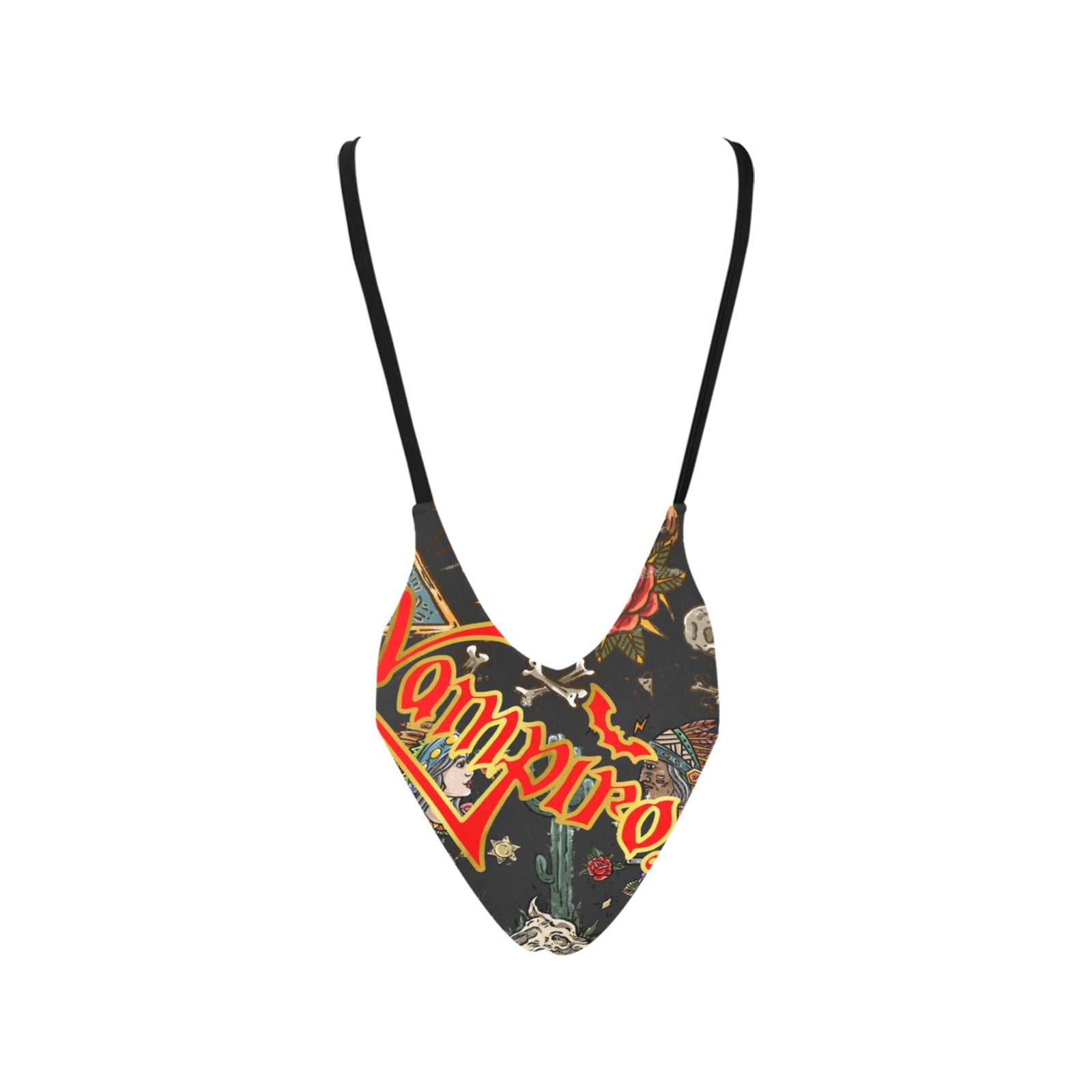 All-Over Print Women's Sexy Backless One-Piece Swimsuit