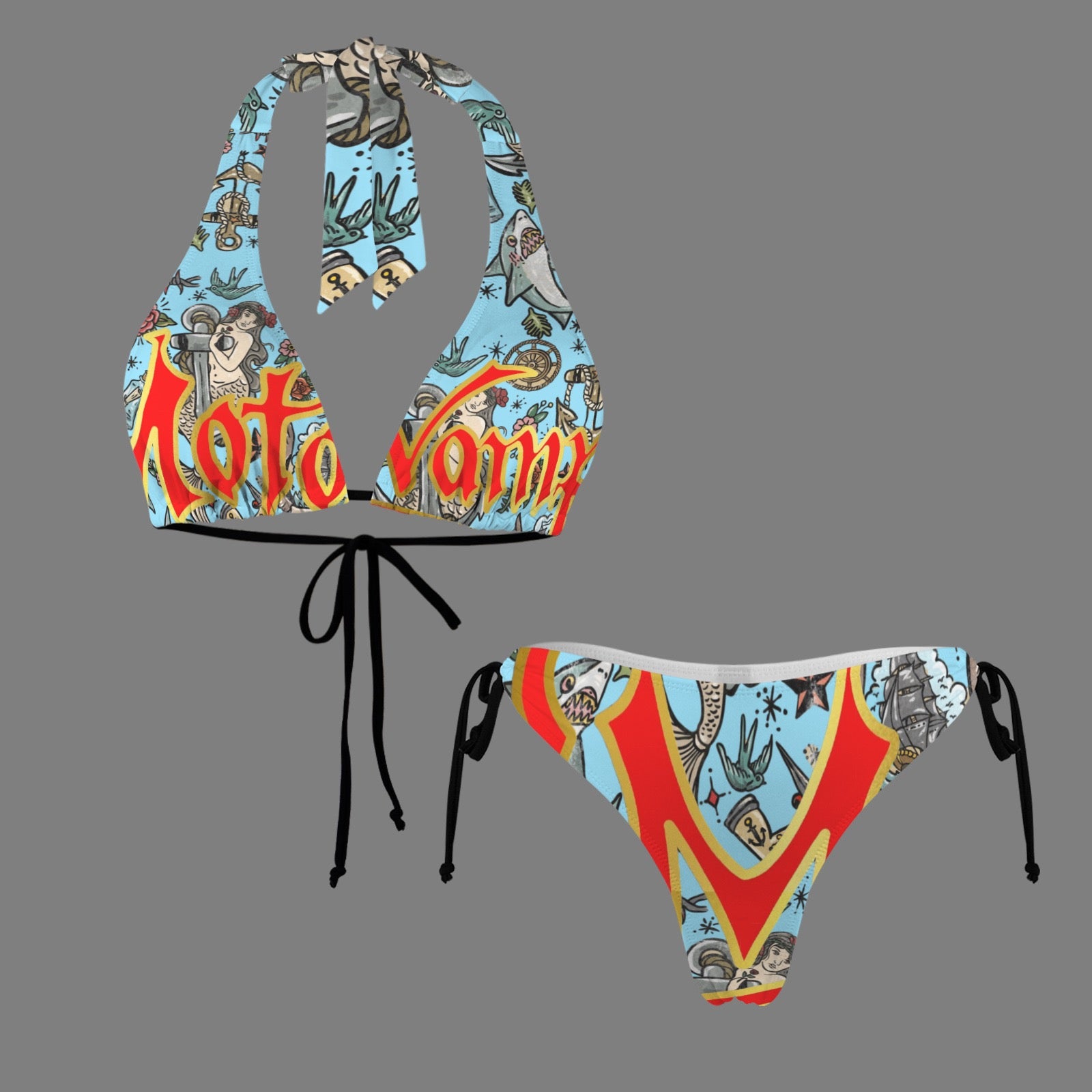 Halterneck String Bikini Set