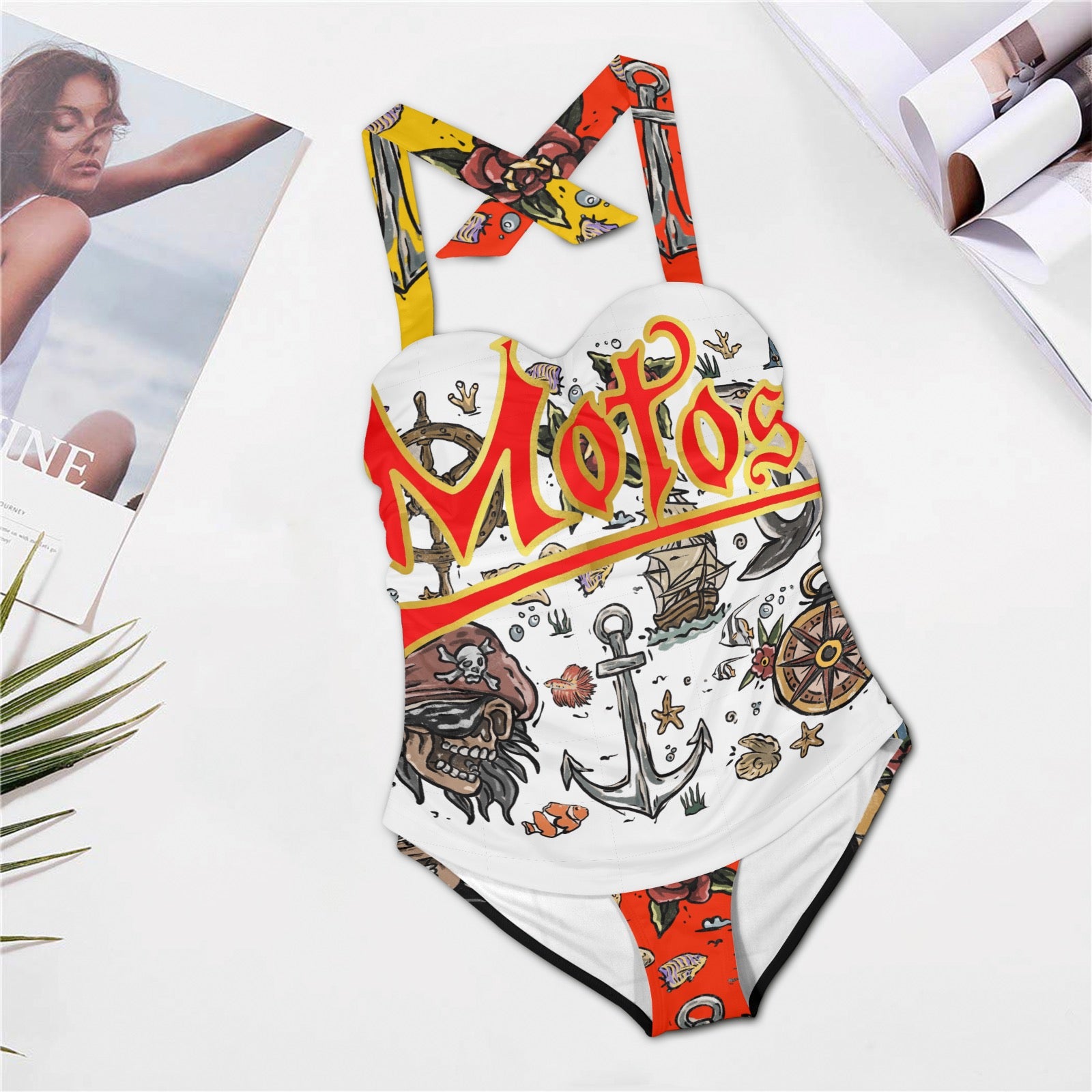 All-Over Print Women's Halter One-Piece Swimsuit