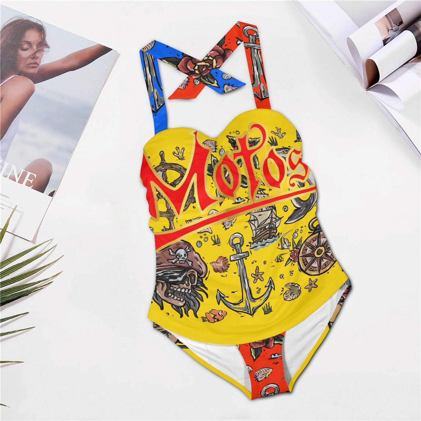 All-Over Print Women's Halter One-Piece Swimsuit