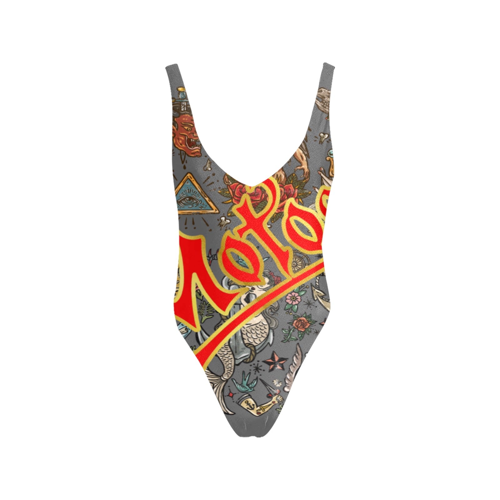All-Over Print Women's Sexy Backless One-Piece Swimsuit