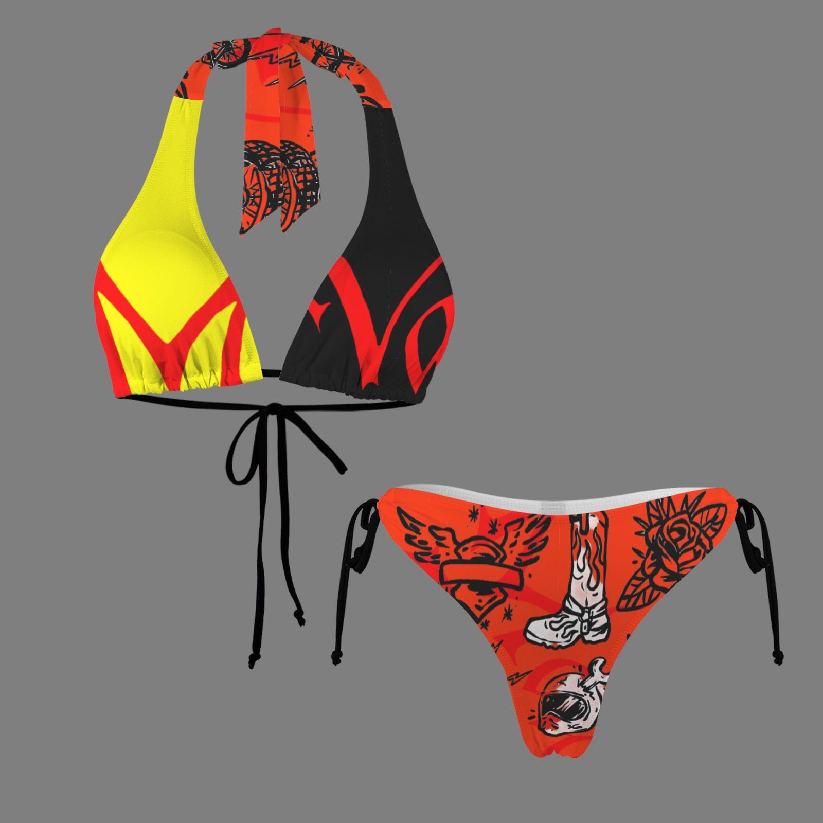 Halterneck String Bikini Set